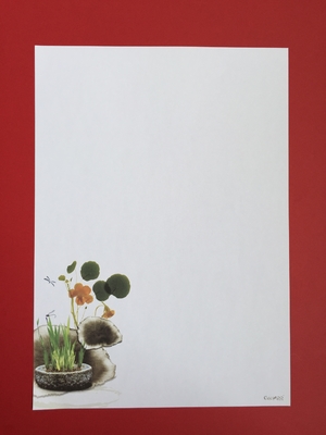 A4芸術の鉢植えな設計の白い色レターヘッド文房具のペーパー