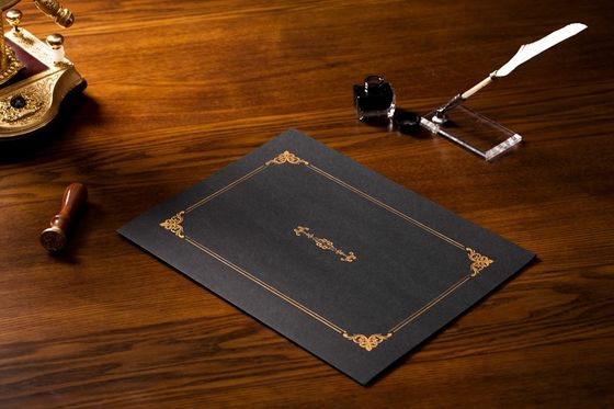 専門のハードカバーの証明書のホールダー、古典的で黒い注文の証明書のジャケット